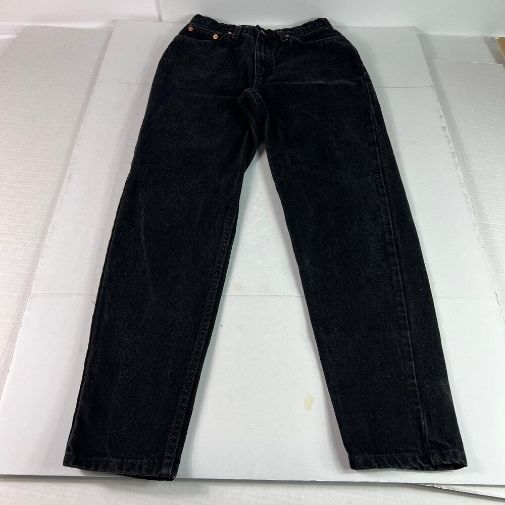 VTG Levi's Jeans Women's 26x28* 512 Slim Tapered High Rise Black Faded Denim USA